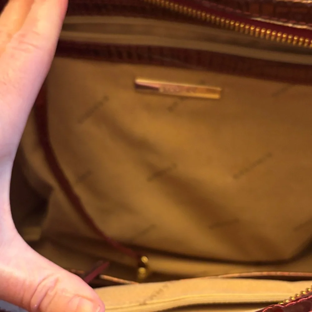 Brahmin Rich Burgundy Crocodile Satchel - Picture 7 of 9